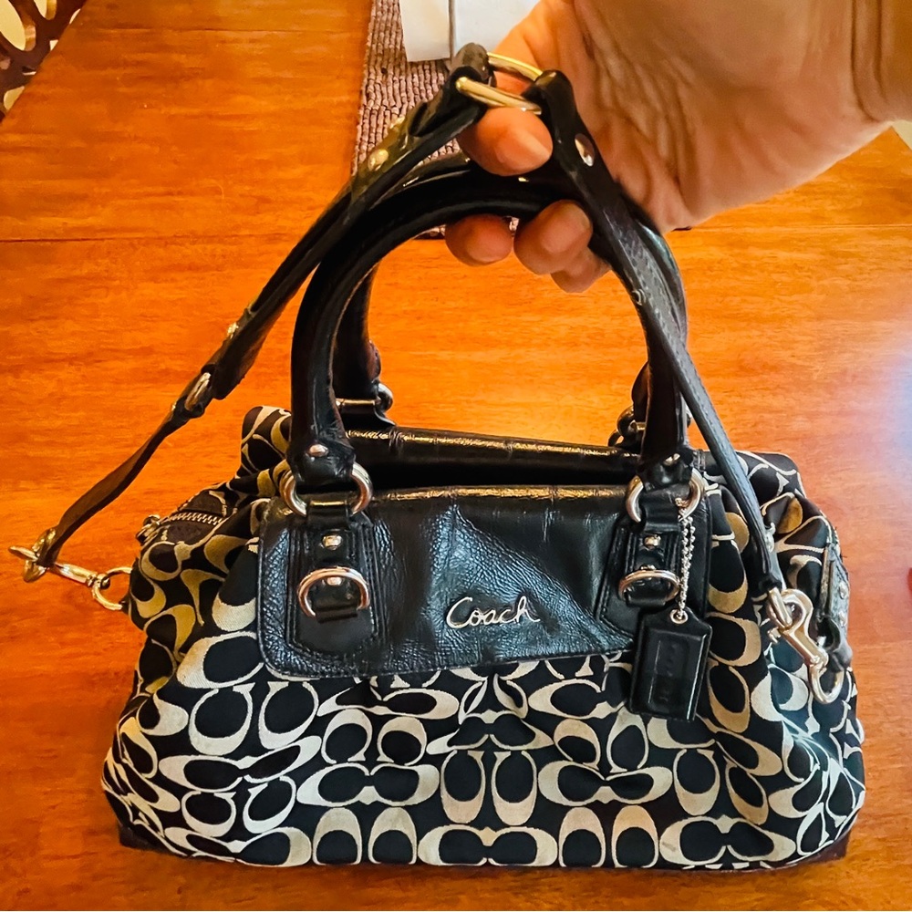 Coach Ashley signature sateen satchel.
